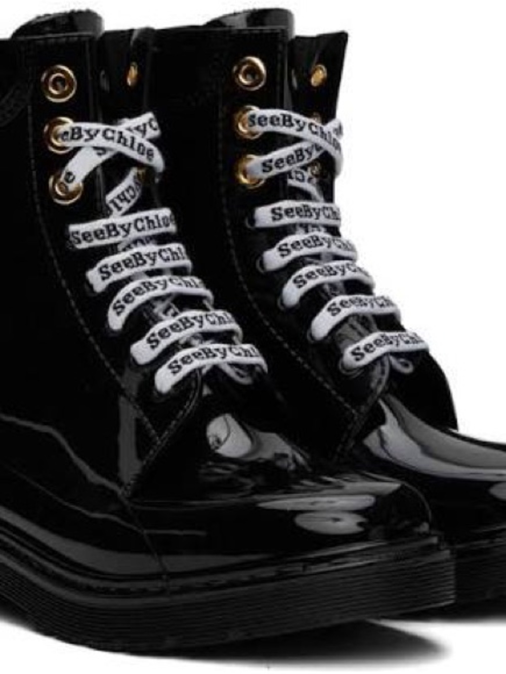 SEE BY CHLOÉ Black Florrie Rain Boots 10W